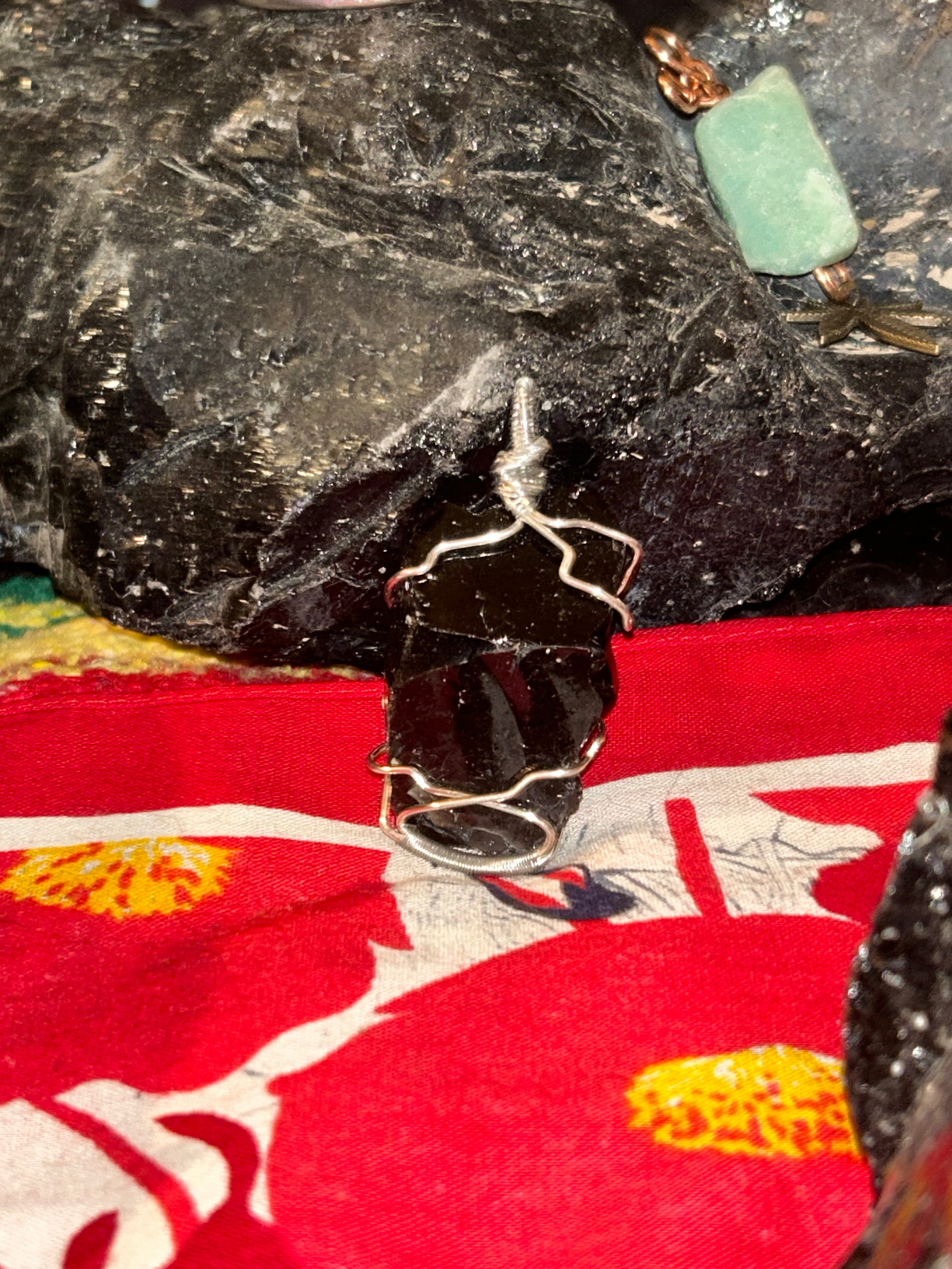 Raw Obsidian Protection Pendant