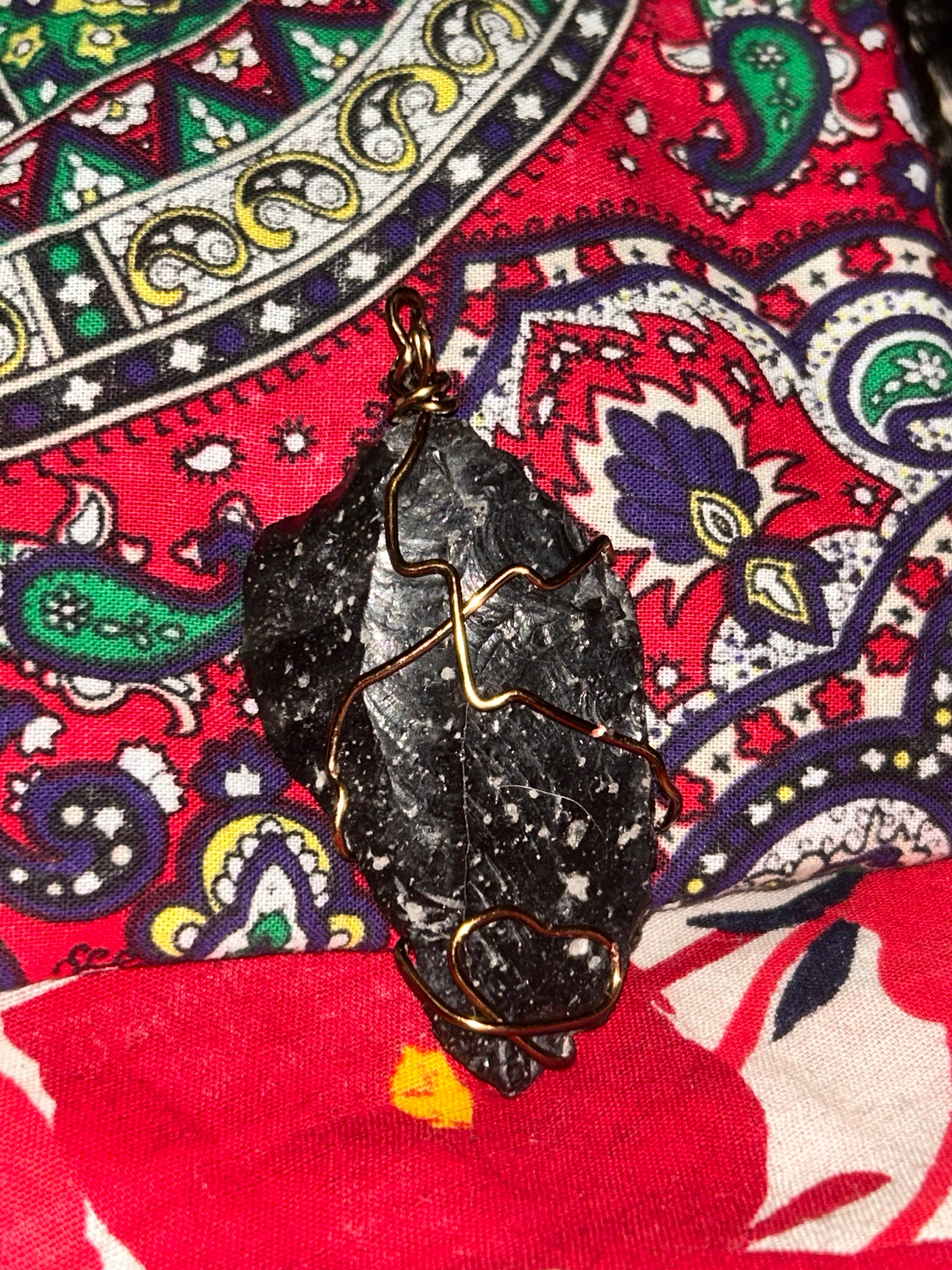 Raw Obsidian Protection Pendant