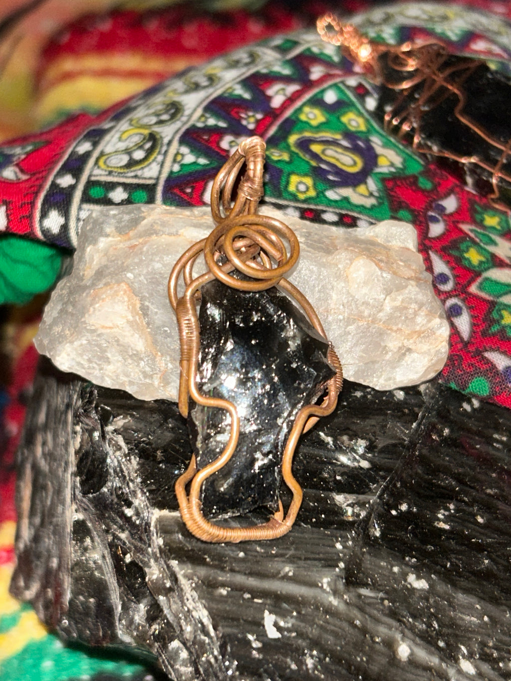 Raw Obsidian Protection Pendant