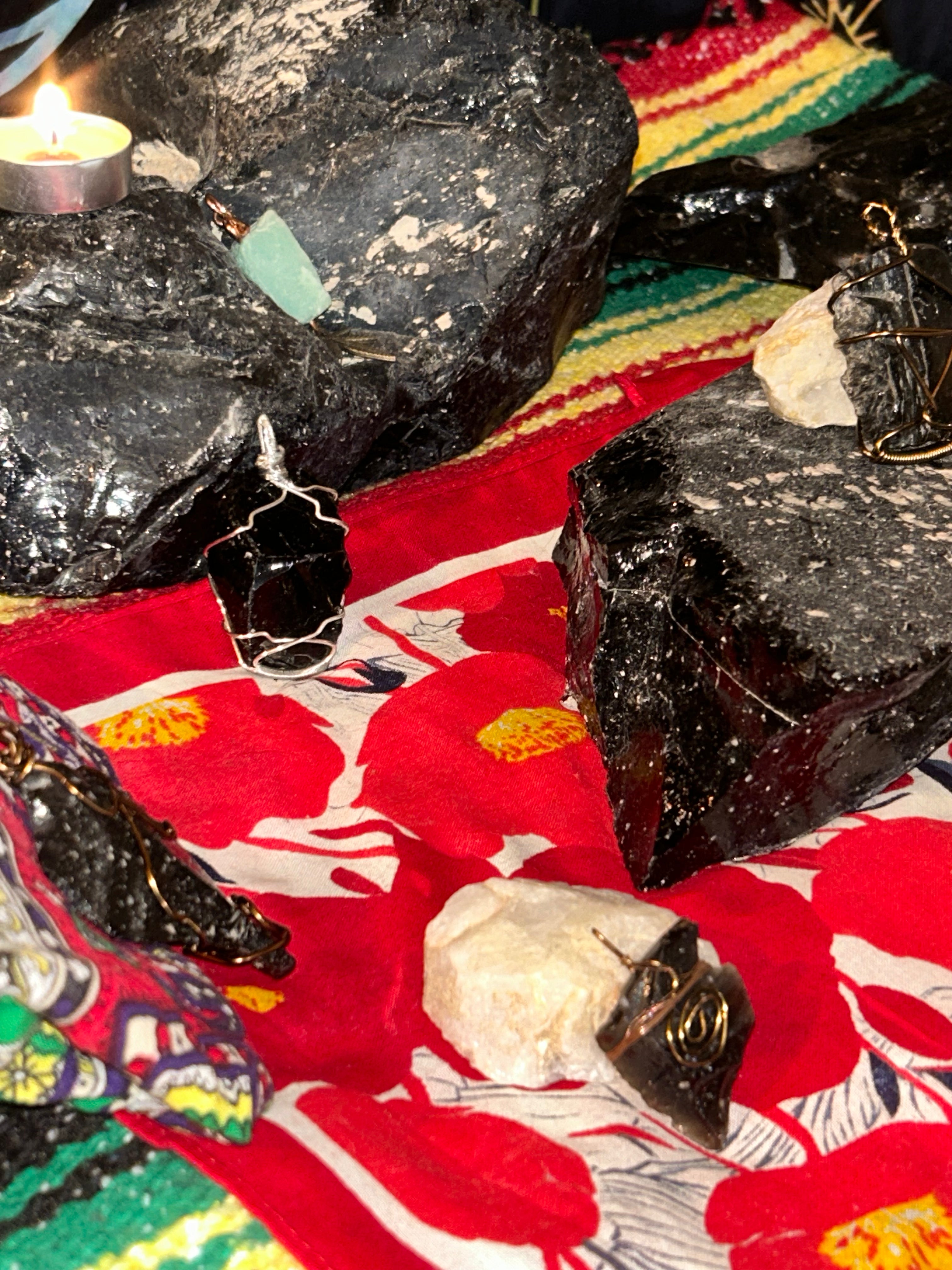 Raw Obsidian Protection Pendant
